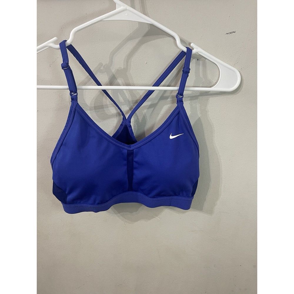 Womens Blue NIKE Racerback  Gym Sports Bra Fitness Top ~ Size Large M